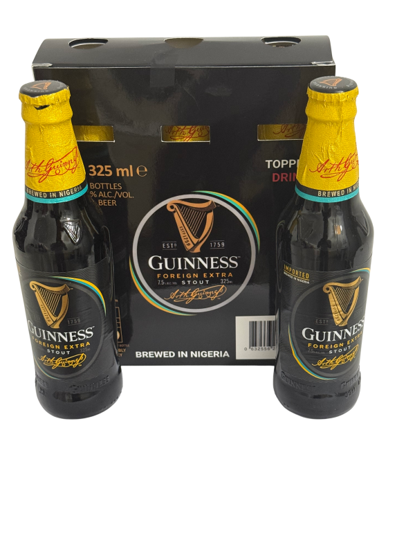 Guinness Nigerian Foreign Extra Stout, 3 X 325ml (Pack of 3)